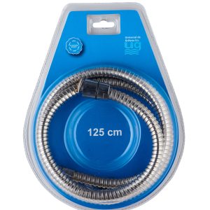 Flexo inox. Epdm fregadero H-1/2 M-3/8 1,25 mts extraible